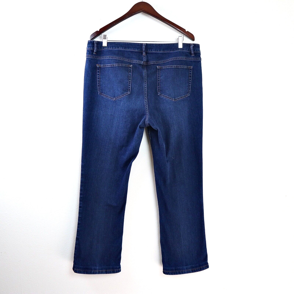 J Jill Size 16 Authentic Fit Slim Bootcut Jeans Hemmed Denim Blue - Picture 4 of 9